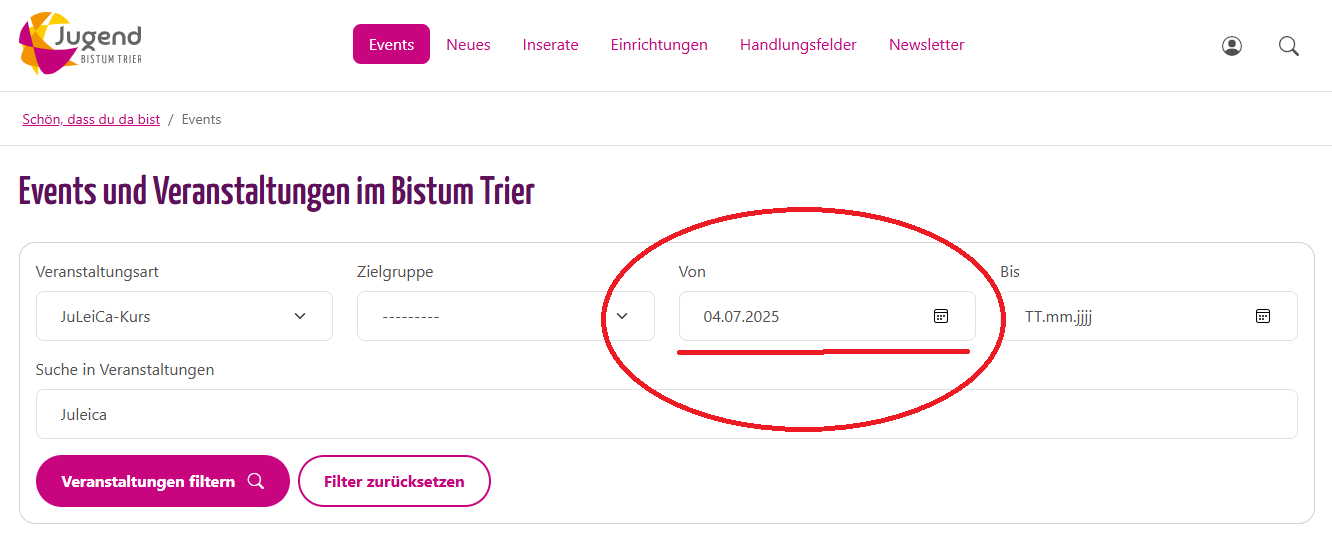 JuBiT-Suche